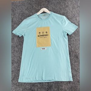 Burberry Shirt Mens Small Blue Tee Short Sleeve Cotton N167